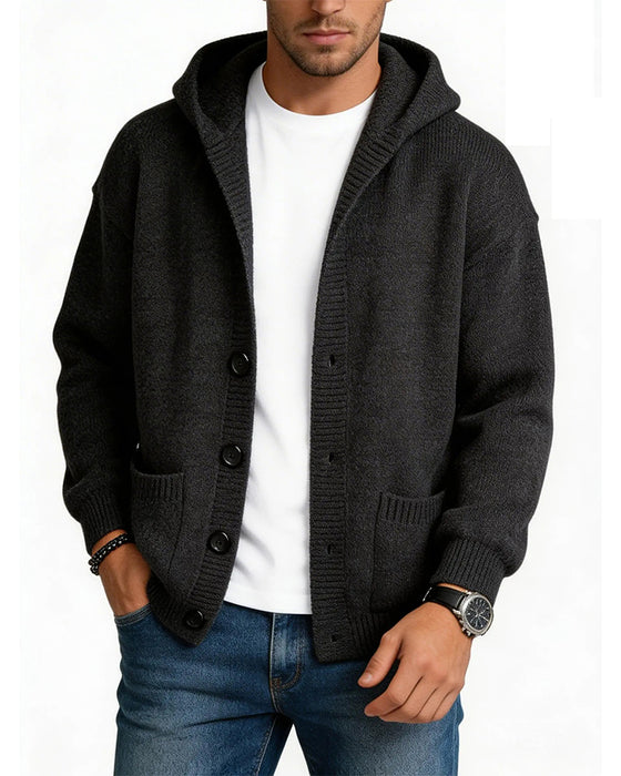Cardigan Huva Knapp Ficka Herr