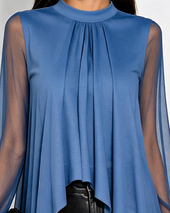 Blus Rynkad Oregelbunden Casual