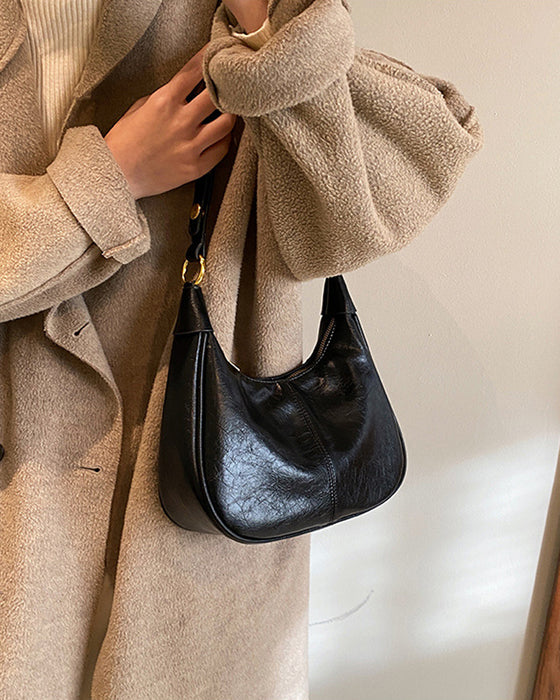 Väska Vaxat Läder Armhåla