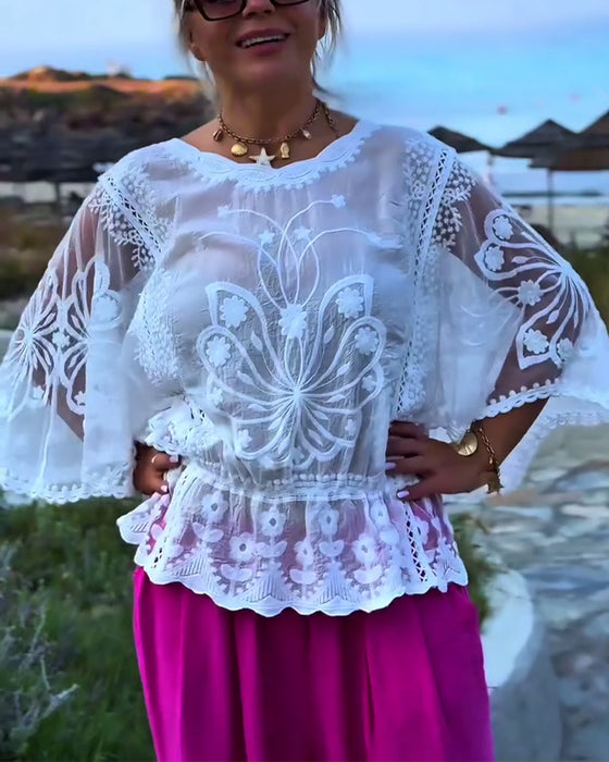 Blus Enfärgad Moderiktig