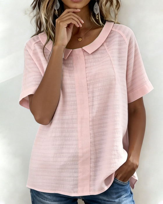 Blus Texturerad Peter Pan Krage