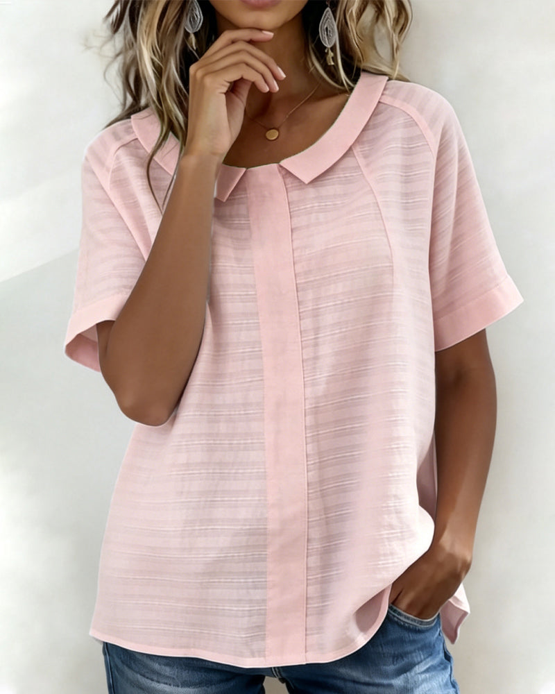 Blus Texturerad Peter Pan Krage