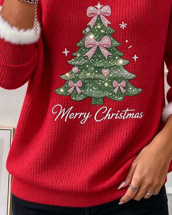 Sweatshirt Julgran Kontrastfärg