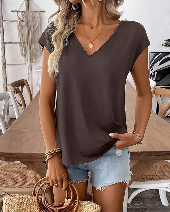 T-Shirt V-Hals Rygg Rosett