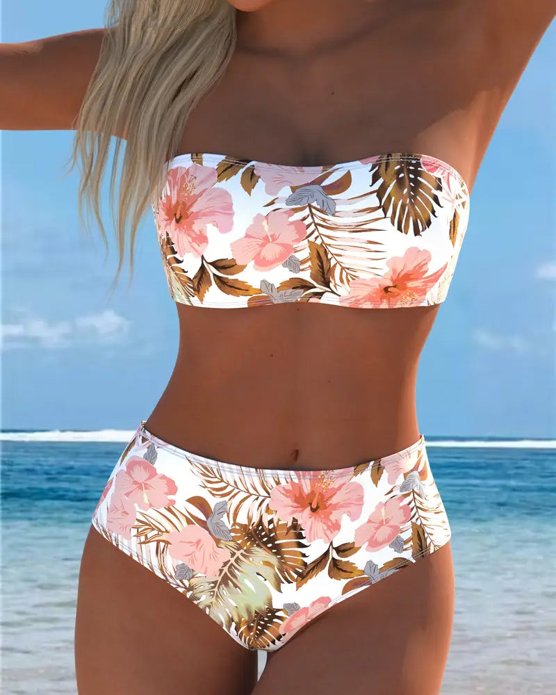 Bikini Bandeau Tryckt