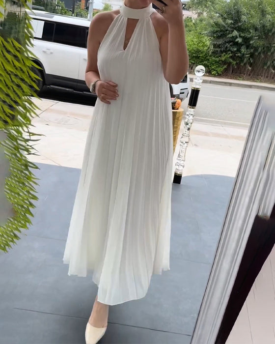 Klädning Halter Rynkad Elegant