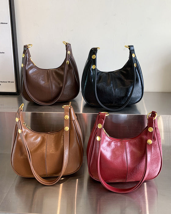 Väska Vaxat Läder Armhåla