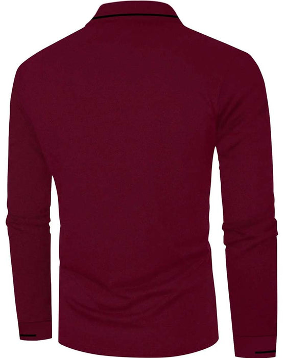 T-Shirt V-Hals Räfflad Solid Färg Herr