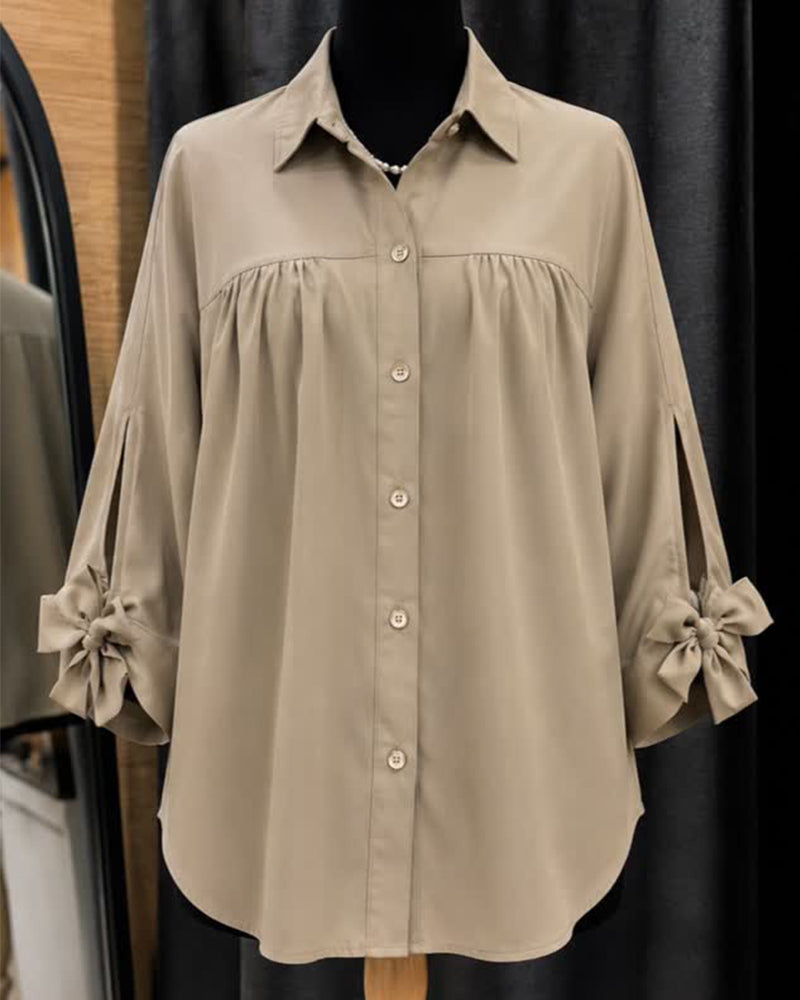 Blus Rosett Detalj Casual Solid