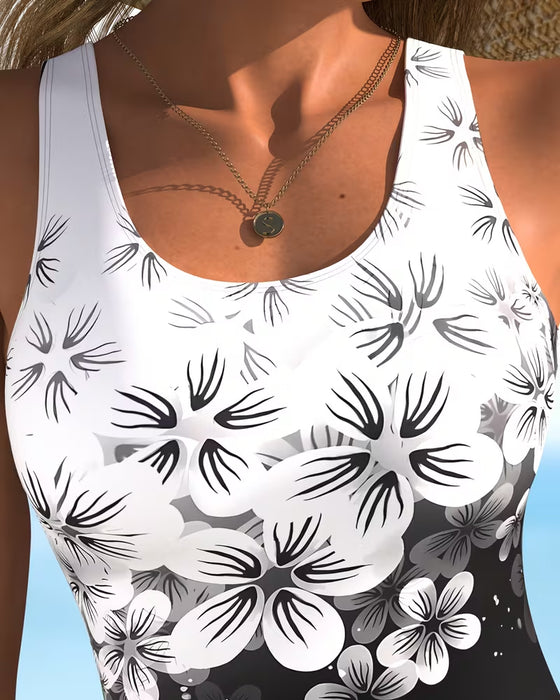 One-Piece Modell Blommig Tryck