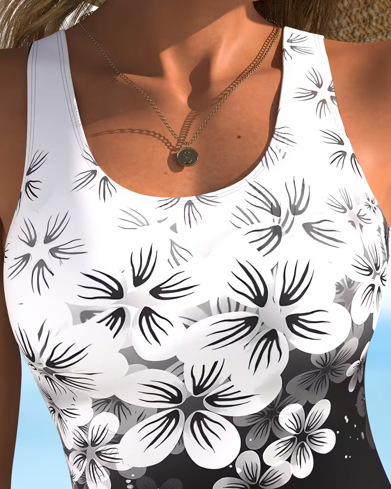 One-Piece Modell Blommig Tryck