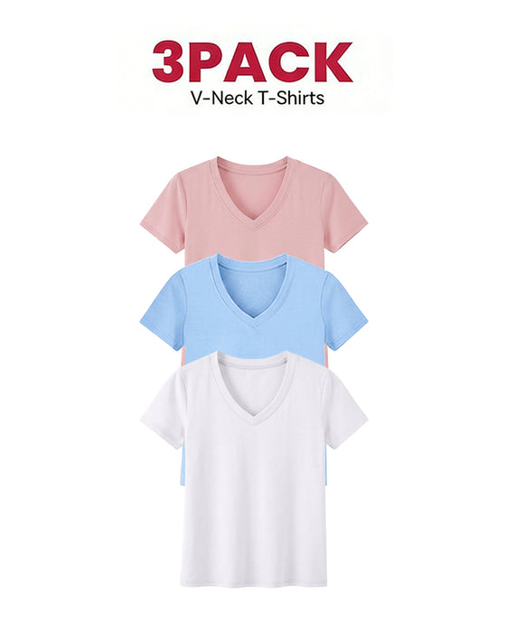 1/3-Pack Bekväma Basic T-Shirts För Kvinnor