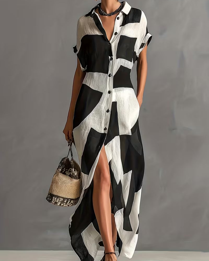 Klänning Stilfull Geometrisk Skjorta