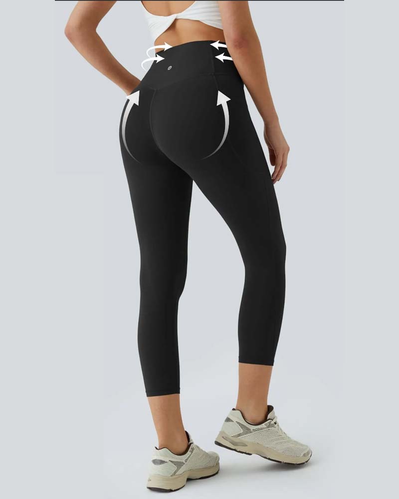 Leggings Hög Midja Sju-Åttondel Formande Yoga