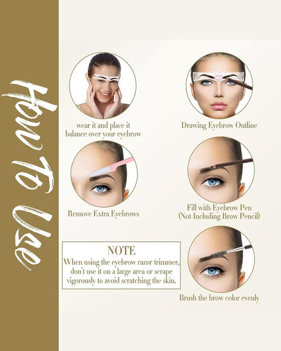 Återanvändbar Ögonbryn Stencil Formningskit