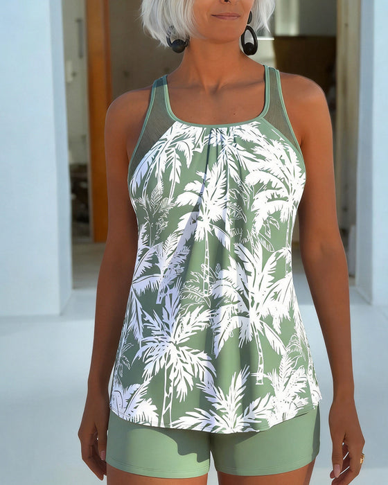 Tankini Botaniskt Print Linne Shorts