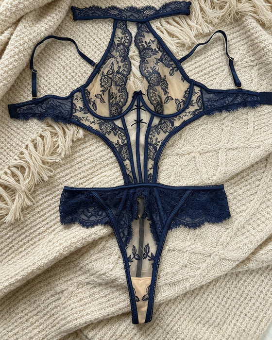 Lingerie Sheer Halter Body