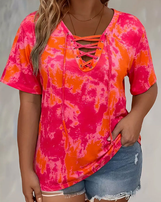 Blus Tie-Dye Tryck