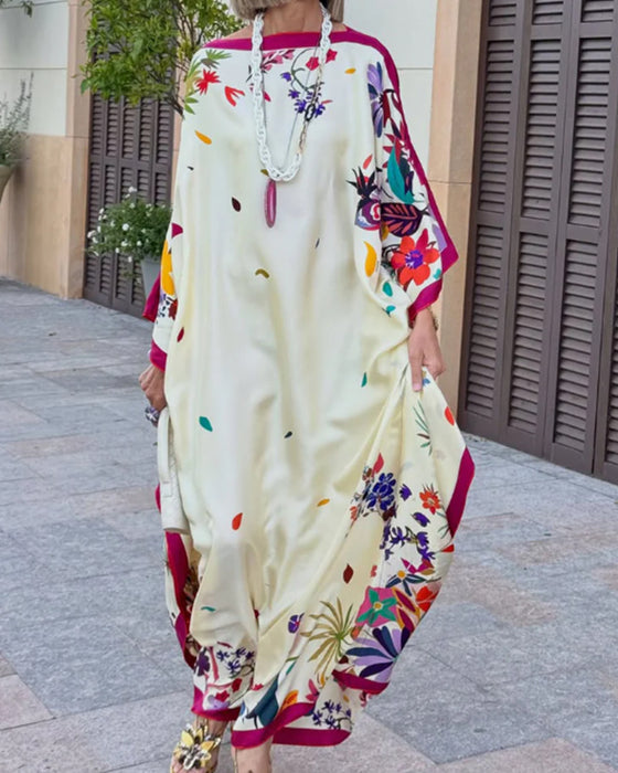 Klänning Off-Shoulder Kontrast Löss Semester