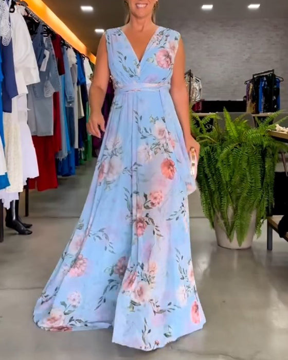 Celana Floral V-neck Dress