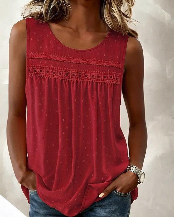 Linne Jacquard Spets Lapptäcke Ärmlös