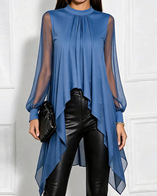Blus Rynkad Oregelbunden Casual
