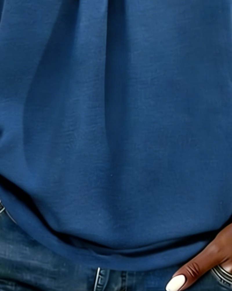 Linne Metall Spänne V-Hals Ärmlös