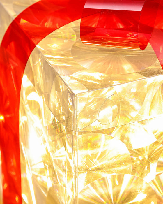 Juldekorationer I Form Av Glödande Presentlådor