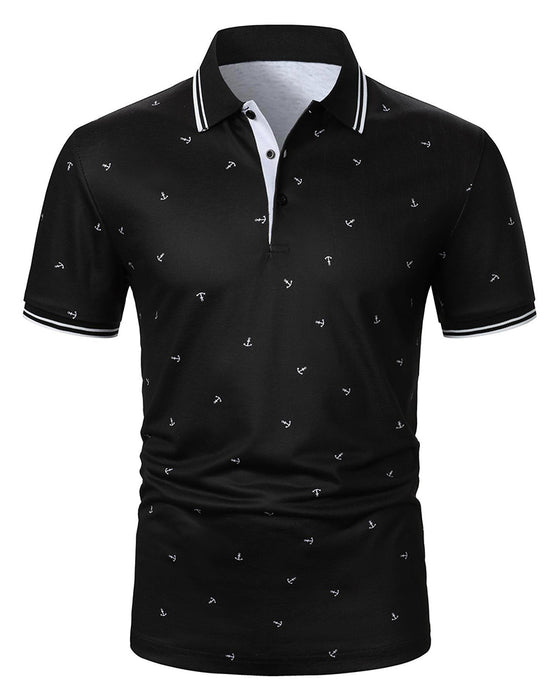 T-Shirt Polo Krage Pil Mönster Casual