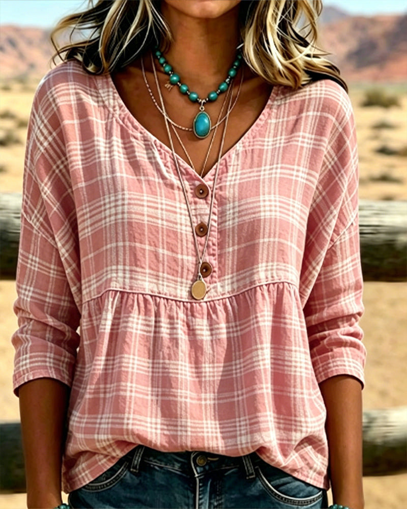 Blus Vintage Ruta V-Hals