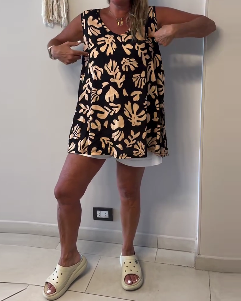 Linne Abstrakt Växttryck