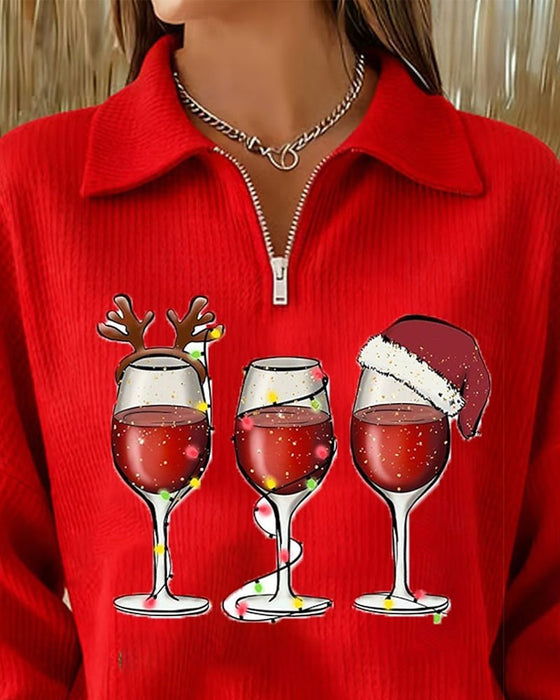 Sweatshirt Slag Dragkedja Julstil