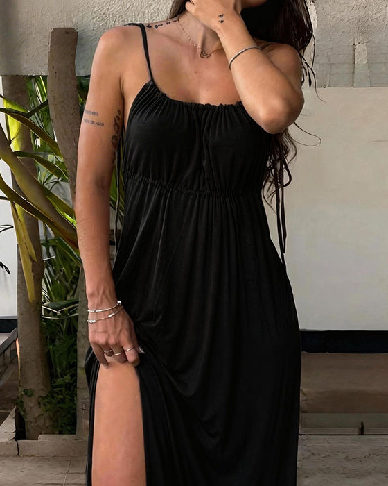 Klänning sexig och elegant spaghetti-axelband