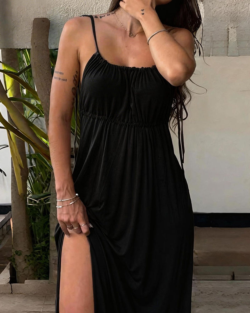 Klänning sexig och elegant spaghetti-axelband