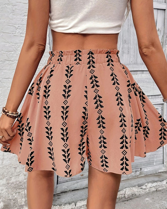 Shorts Print Dragsko Loose Fit Flare
