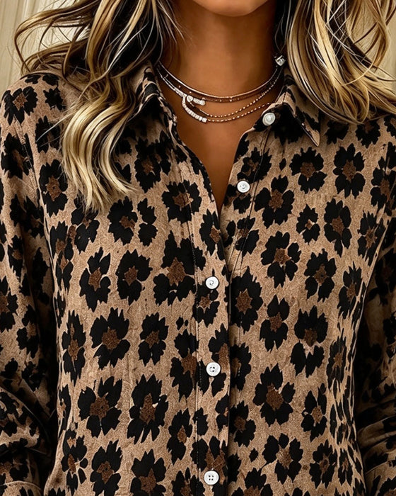 Skjorta Vintage Leopard Slag