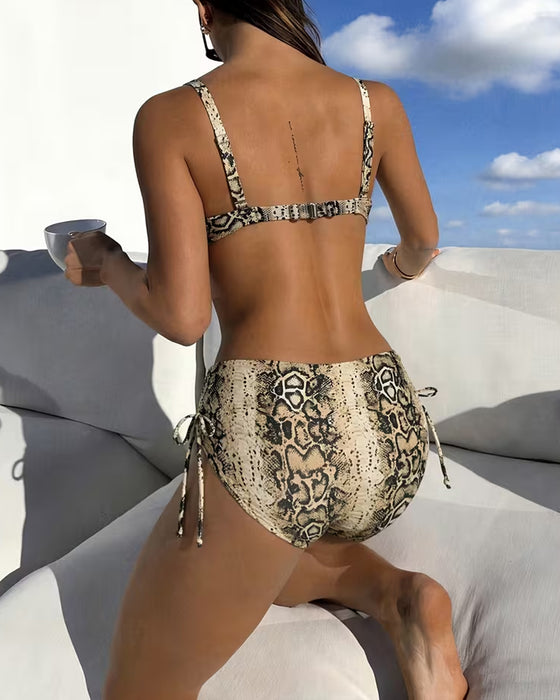 Bikini Ormskinn Hög Midja