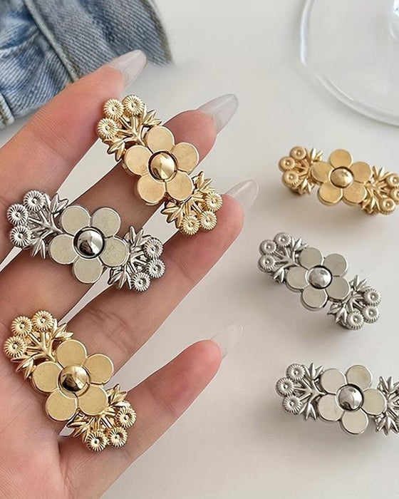 4-Delars Blommönstrad Denim Bältesdrägeri