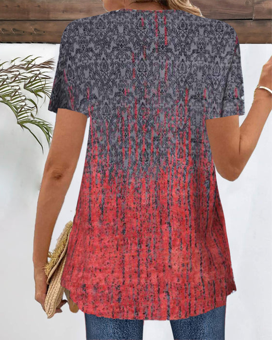 Blus Falsk Tvådelad Kortärmad Oregelbunden