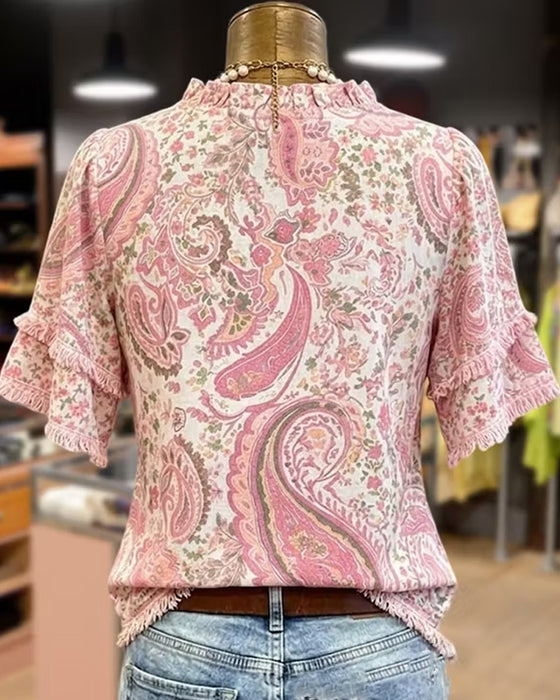 Blus Casual Krås V-Hals