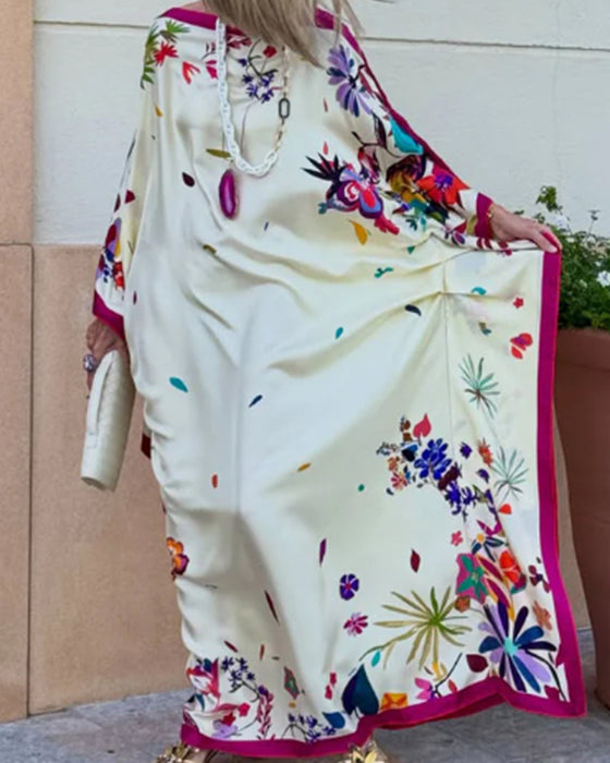 Klänning Off-Shoulder Kontrast Löss Semester