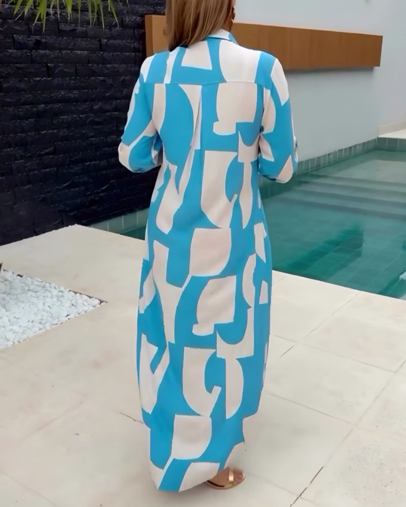 Klänning Casual Skjorta Lång