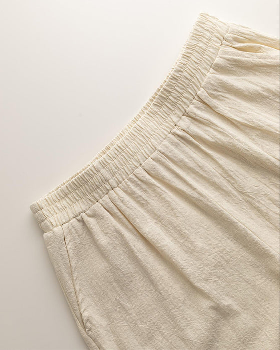 Set Ärmlös Rund Hals Ruffle Bred Ben