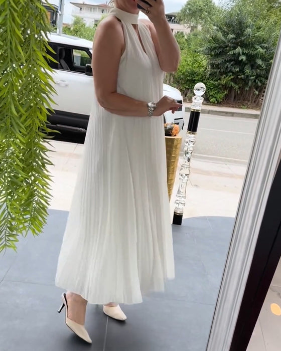 Klädning Halter Rynkad Elegant