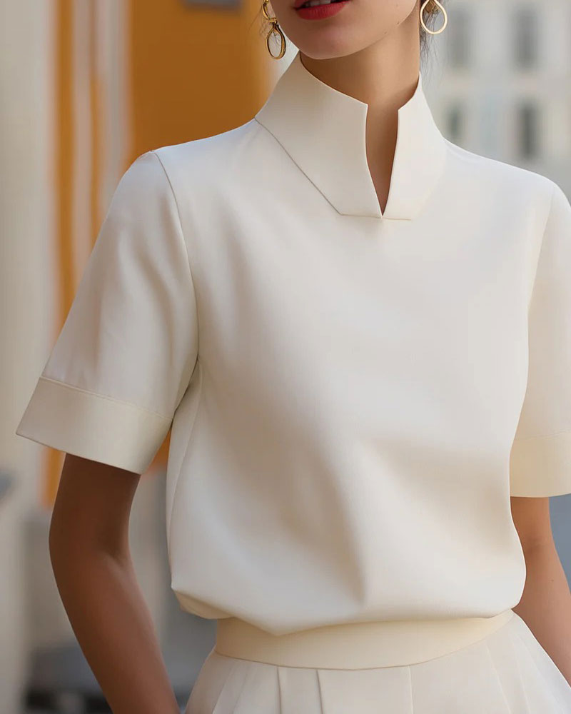 Topp Ståkrage Kort Ärm