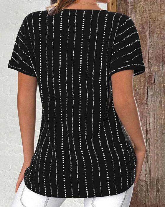 T-shirt med rund hals och tryck