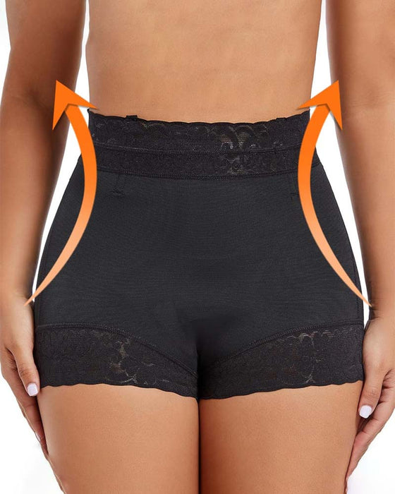 Kvinnors Shorts Spets Hög Midja Shapewear