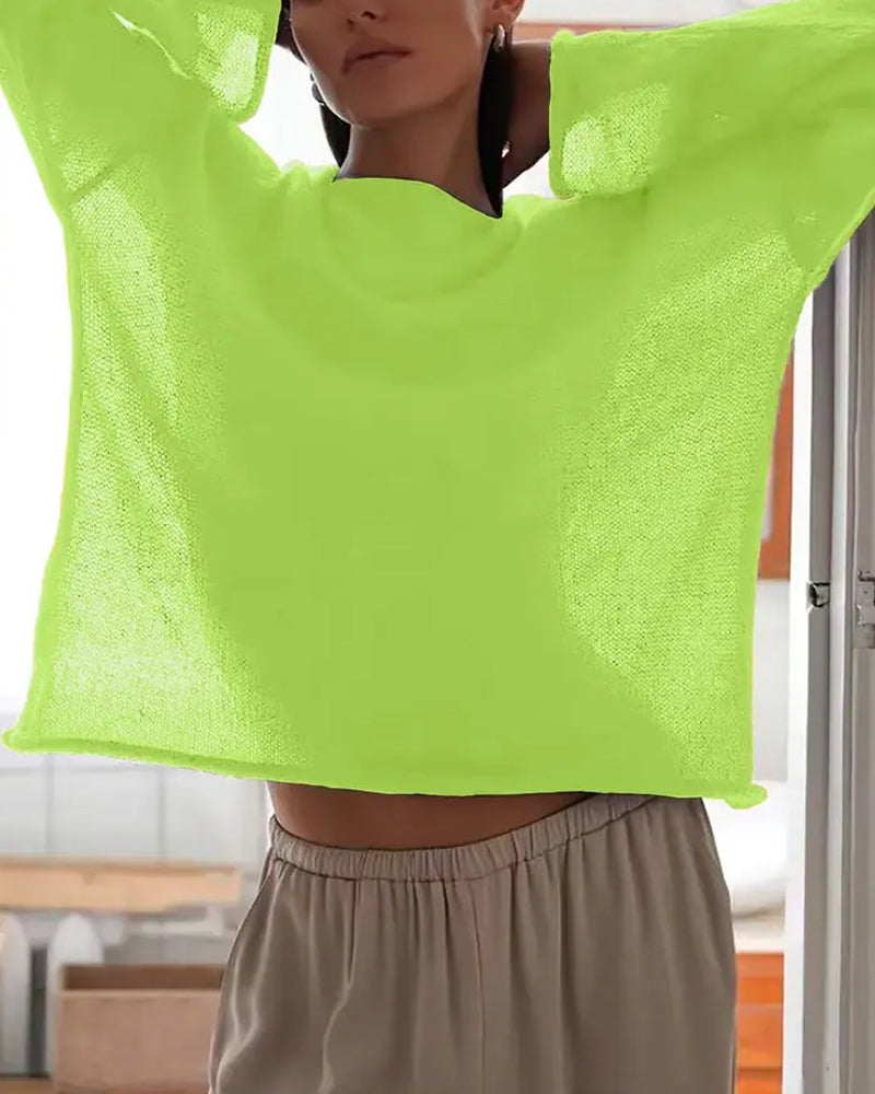 Pullover Sheer Lättvikt Omslag