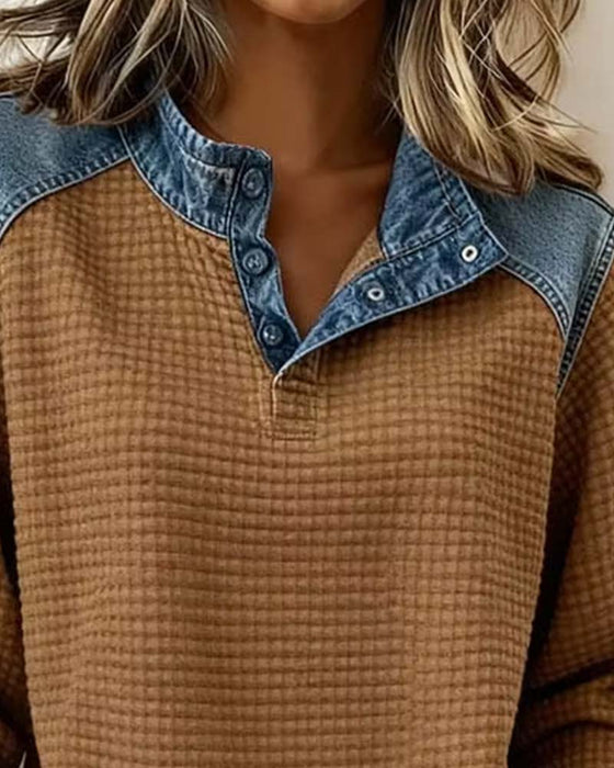 Sweatshirt Casual Lång Ärm