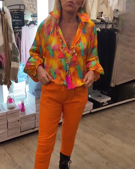 Blommiga blusar för kvinnor